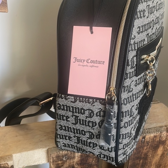 Juicy Couture Backpack Black/Beige zip paparazzi bag New Sz OS main image 7